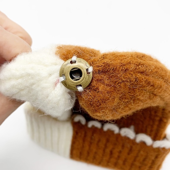 Majestic Filatures Deluxe Cuffed Beanie Hat for Baby in Rust and Cream - Picture 4 of 7